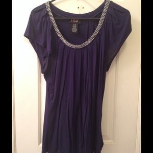 Navy blue top with chain detail