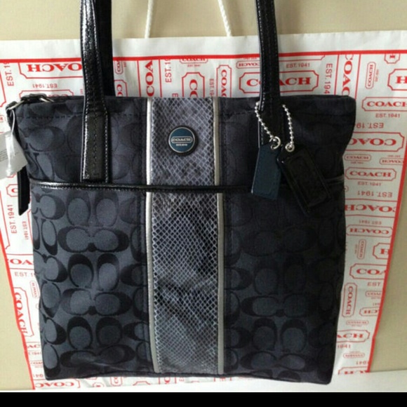 Final Markdown! NWOT Coach python stripe tote