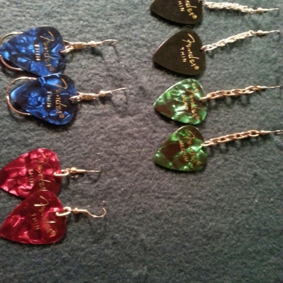 Guitar pick earrings
