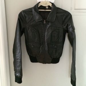 H&M faux leather biker jacket size 2