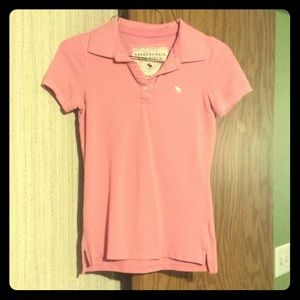 Pink Abercrombie & Fitch collared shirt