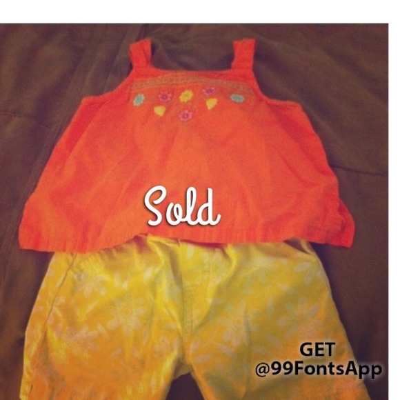Toddler sized Coral tank and yellow Bermuda shorts - Picture 1 of 1