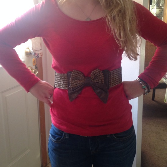 Super cute brown bow belt!