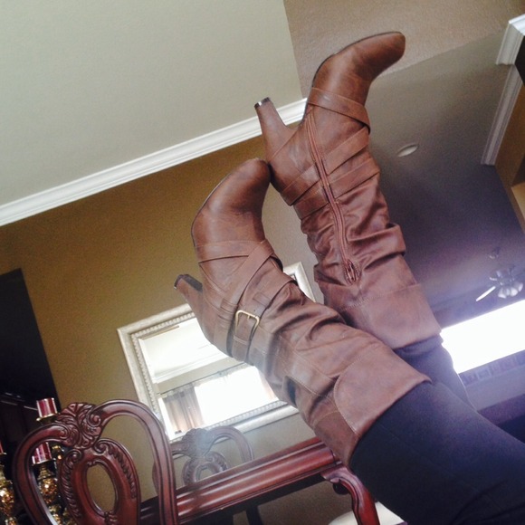 Brown High Heeled Boots