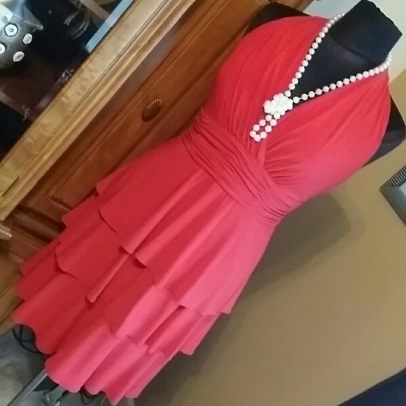 SOLD. Plus Evan Picone. Red Dress - Picture 2 of 4