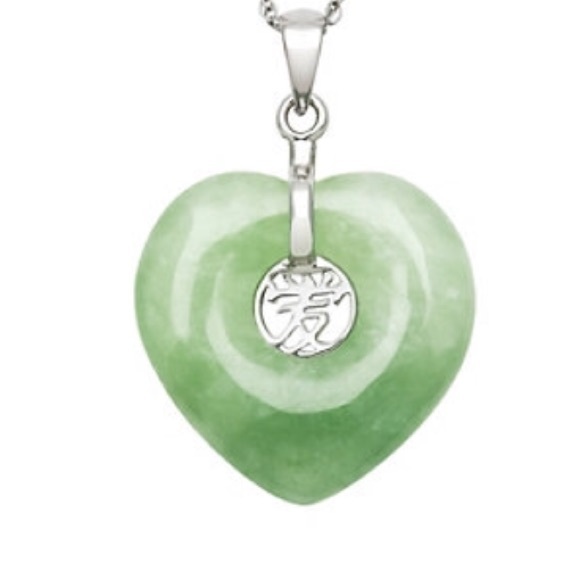 Jade and sterling silver pendant