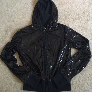 PRICED TO SELL!! Black Sequin Zip-Up Jacket