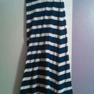 Blue and white maxi skirt