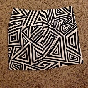 Black and white mini skirt