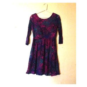 A Night Out Lace Floral Dress