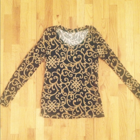 Black and Gold Pattern Top
