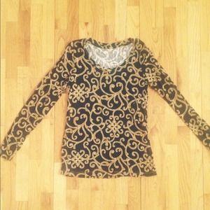 Black and Gold Pattern Top