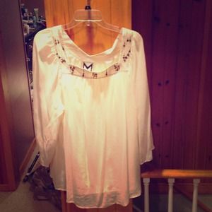 Marc Bouer size Lg cream blouse