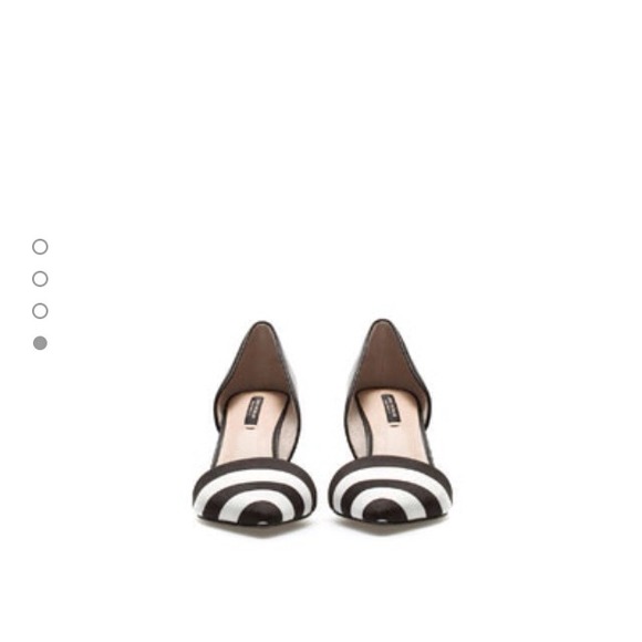Zara Shoes - Zara black white stripe pointed court heel low 6.5 Zara Shoes - Zara black white stripe pointed court heel low 6.5