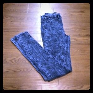 High rise acid wash jeans