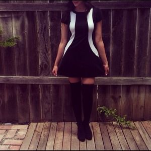 Black and white mod dress