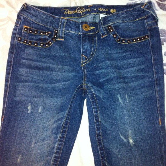 GREAT STUDDED BLUE JEANS by REVOLUTION