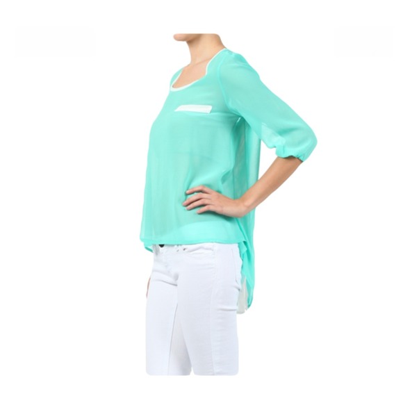 SALE! $15 Mint chiffon hi low blouse✨S-3X Avail - Picture 2 of 2