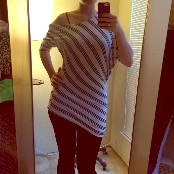 Asymmetrical off the shoulder top