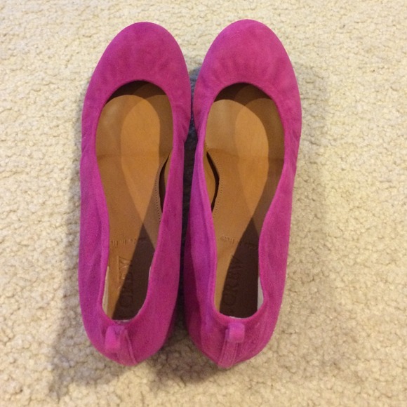 👍sold👍Jcrew raspberry ballet flats - Picture 3 of 4
