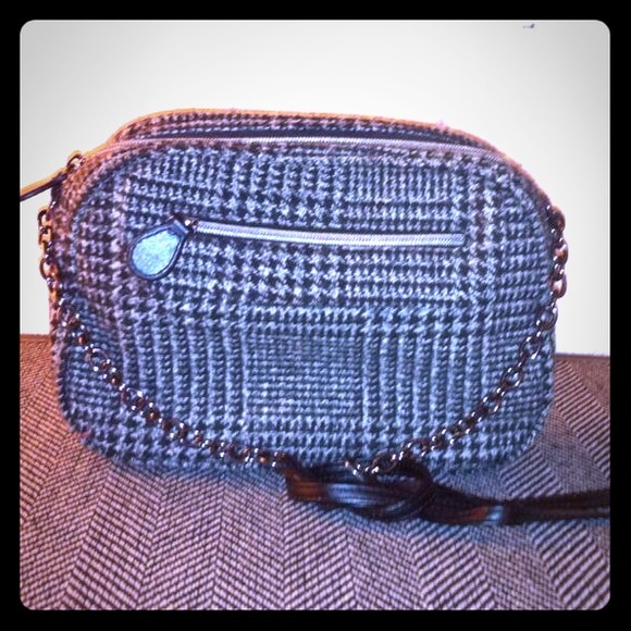 Plaid tweed cross-body Bag