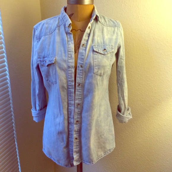 Pale blue chambray top