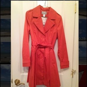 H&M coral trench coat