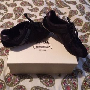 Black logo Coach sneakers