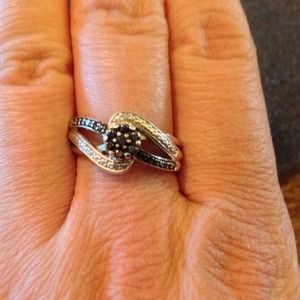 Black and White Diamond Ring