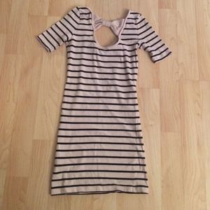 Striped bow tight dress