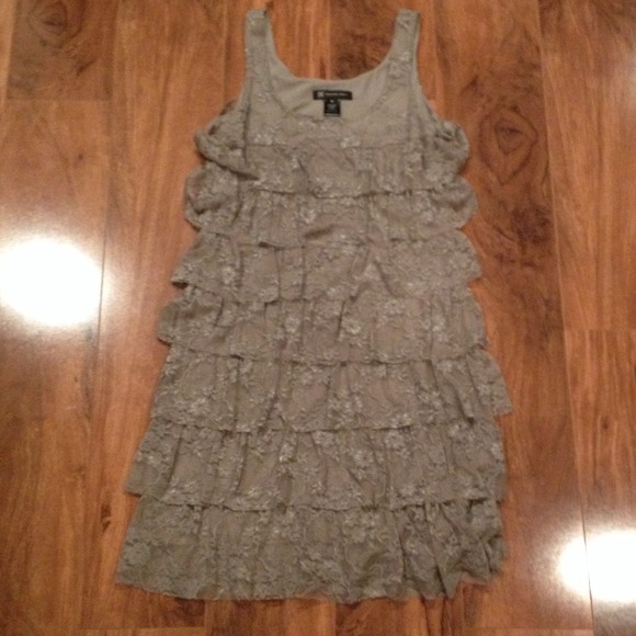 INC International Concepts Dresses & Skirts - Gray ruffled mini dress