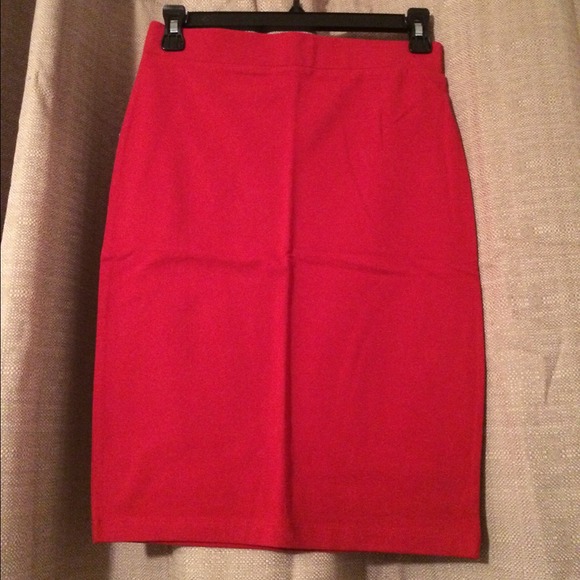 Red bodycon skirt
