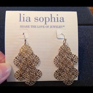 Lia Sophia Gold Dangle Earrings