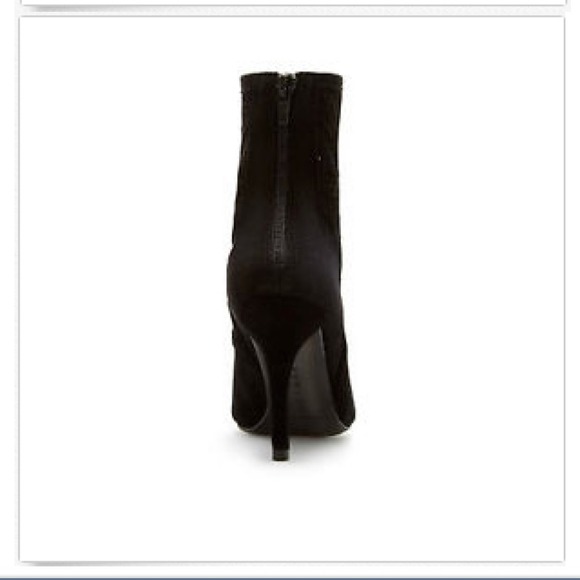 Zara black suede cut out peep toe zippered ankle - Picture 4 of 4