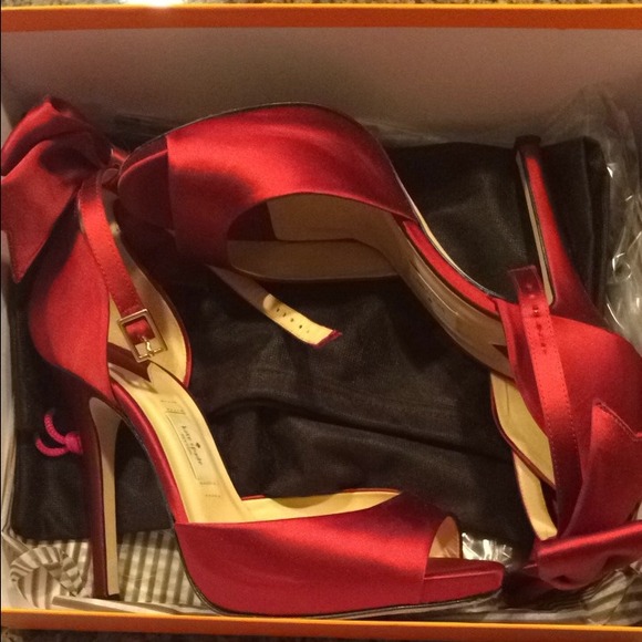Kate spade red evening shoes