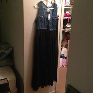 🚫SOLD🚫 Forever 21 Denim Chiffon Maxi