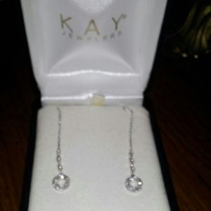Diamond accented  thread-style earrings