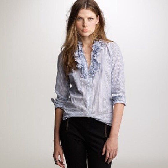 J. Crew Confetti Ruffle Shirt - Picture 2 of 4