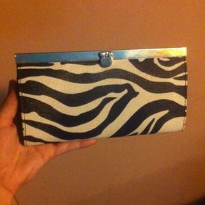 Black and white zebra wallet