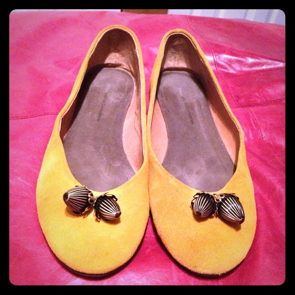 Mustard yellow acorn flats / shoes