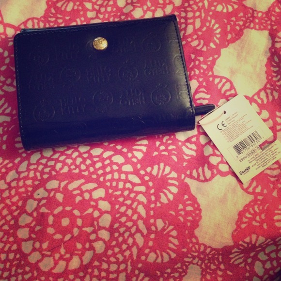 Black Monogrammed Hello Kitty Apple Wallet