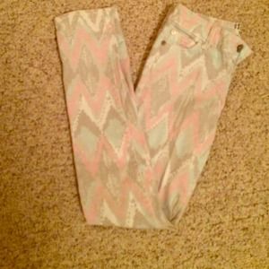 Chevron skinny jeans