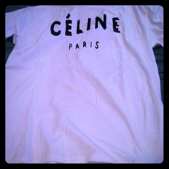 Crisp white new Celine Paris shirt.
