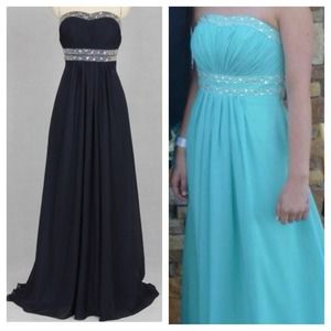 Teal prom dress