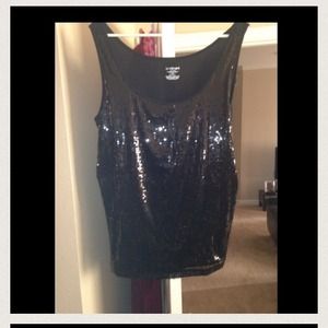 Black sequined top