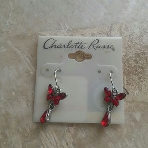 Ruby Red Butterfly earrings