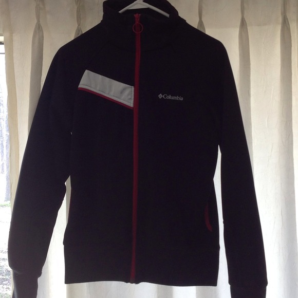 Black with red accent zip up Columbia