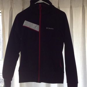 Black with red accent zip up Columbia