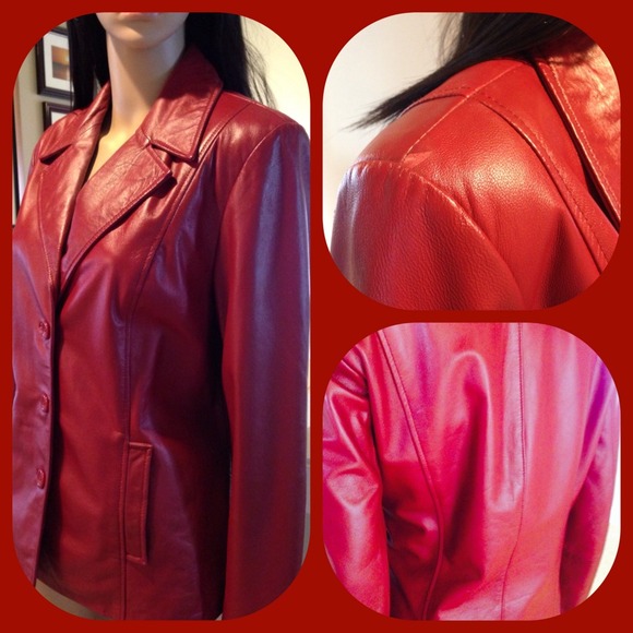 SUMMER SALE Lady in Red.....Lamb skin leather