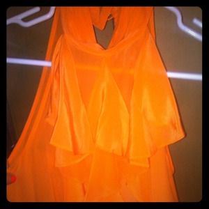 SALE! Arden B chiffon flow orange halter top XS